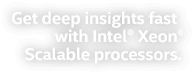 Get deep insights fast with Intel® Xeon® Scalable processors.